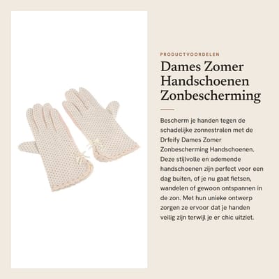 Dailygoods- Zomerse Zonbeschermhandschoenen Antislip - Ademend - Vrouwelijke Zomerhandschoenen - Duurzaam - Makkelijk te Reinigen - Handige Gebruik - Zonnehandschoenen