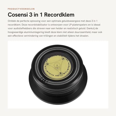 Dailygoods- Recordklem 3 in 1 - Platenspeler Stabilizer - Trillingsreductie - Aluminiumlegering - 78 mm Diameter - Hoogwaardige Geluidsweergave