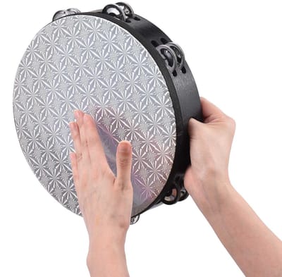 SPHProducts - Tambourine - Lichtgewicht muziekinstrument - 10 inch formaat - Jingle drum - Geschikt voor kinderen - Muziek spelen - Kleur: multi