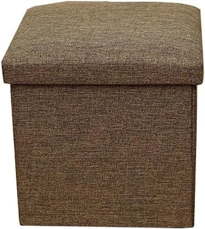 Stijlvolle draagbare Ottomaanse bank met opbergruimte - 48 x 30 x 30 cm, linnen poef, voetenbank voor woonkamer, bank, kantoor, slaapzaal - afneembaar deksel, ideaal voor huisdieren en kleine ruimtes