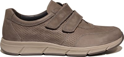 Solidus grijze heren sneakers met klittenbandsluiting