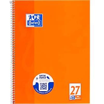 Collegeblok Oxford A4+, 80 vellen, 90g/m², 4x geperforeerd, marge rechts & links, gelijnd, 10 stuks
