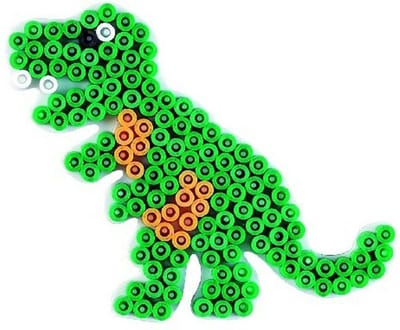Hama midi DINO / DINOSAURUS / T-REX strijkkralen vormpje / figuur / grondplaat voor normale strijkparels (strijkkralenbordje / legbordje dier, creatief kralen cadeau)