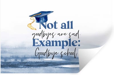 Muurstickers - Sticker Folie - Afgestudeerd - School - Studenten - Quotes - 30x20 cm - Plakfolie - Muurstickers Kinderkamer - Zelfklevend Behang - Zelfklevend behangpapier - Stickerfolie