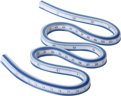curvelijnen, 60 cm, flexibele liniaal, naailiniaal, buigzame curvillijnen, liniaal, vervormbare liniaal, voor technische tekeningen of kleermakerijen