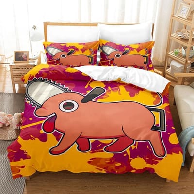 Chainsaw Man Pochita Beddengoed Collectie Enkel Twin Volledig Queen King Size Bed Collectie Volwassen Kind Slaapkamer Dekbedovertrek Collecties Anime Met Beddengoed US Twin 173x218cm