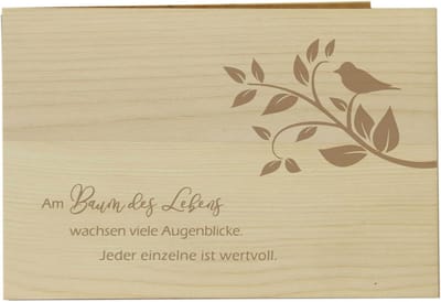 Houten wenskaarten - Originele cadeaukaart - Persoonlijke groeten - 100% handgemaakt Oostenrijk - 15 x 10 cm - Arvenhout