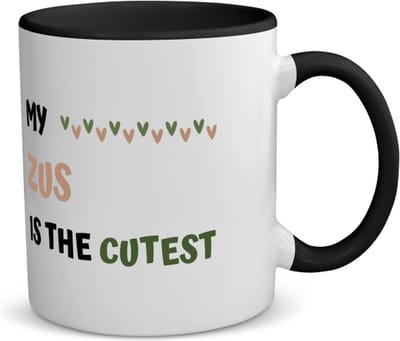 Akyol - my zus is the cutest koffiemok - theemok - zwart - Zus - schattige zus - verjaardagscadeau - verjaardag - cadeau - cadeautje voor zus - zus artikelen - kado - geschenk - gift - 350 ML inhoud