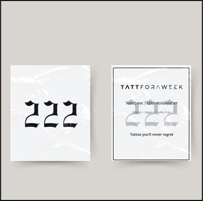 Tijdelijke tattoo 222 | Neptattoo volwassenen | Tijdelijke tattoo voor volwassenen | Temporary tattoo | Plaktattoos voor volwassenen | Neptattoos | Probeer zorgeloos een tattoo | tattforaweek