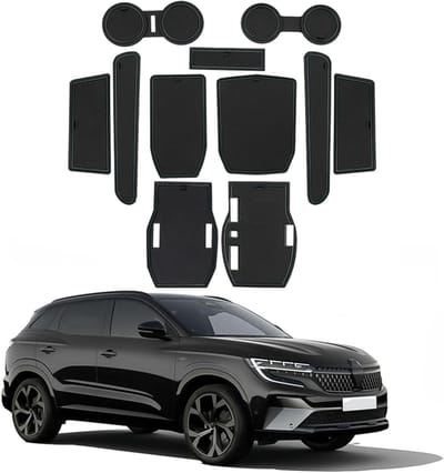 Anti-slip rubberen matten voor Renault Austral E-Tech Hybrid 2022-2024, perfect voor console, bekerhouder en deurseams, zwart