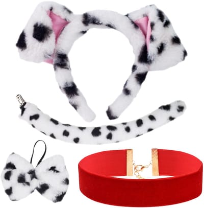 Dailygoods- Hondenhalsband 3 Stuks - Fluwelen Halsband - Dalmatische Oren - Oorbeschermers - Hondenkleding - Zacht en Comfortabel - Hondenhoofdband