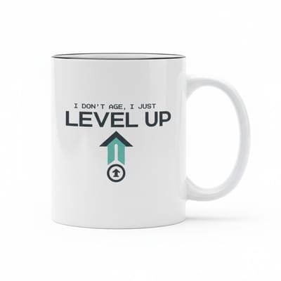 “I Don’t Age, I Just Level Up” Mok 330 ml – Gamer Verjaardag Beker – Grappig Gaming Cadeau voor Mannen, Vrouwen & Tieners