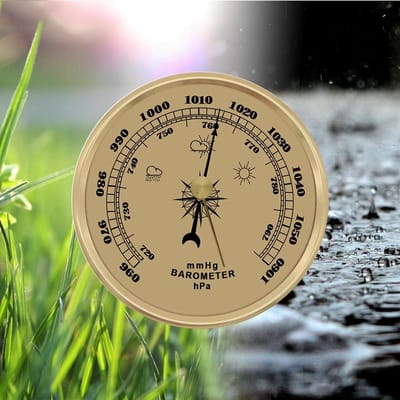 Barometer - Weerinstrument - Weersvoorspelling - Analoge wijzerplaat - 70 mm diameter - Goud