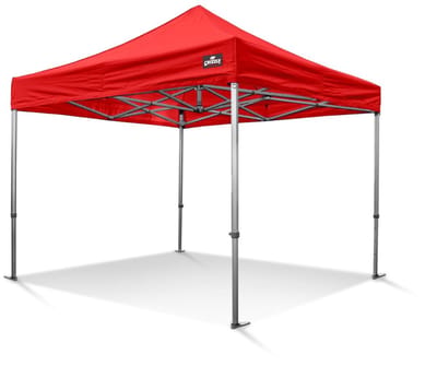 Easy Up Partytent | Professionele Vouwtent | 3x3 GO-UP50 | Aluminium | Rood | Incl gratis sterke pvc opberghoes en spanbanden set met haringen