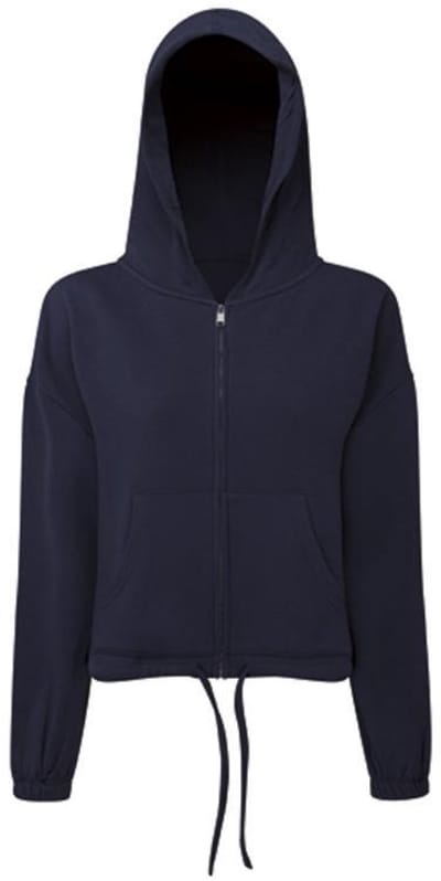 TriDri - Drawstring Dames Hoodie met Rits Recycled - Navy maat XXS