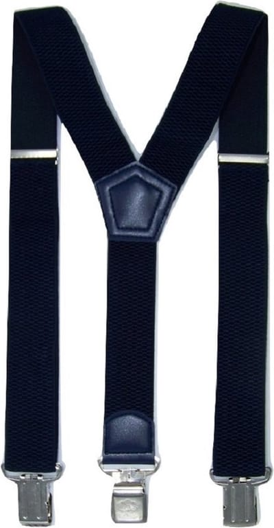 Bretels Donkerblauw met stevige sterke brede stalen clips