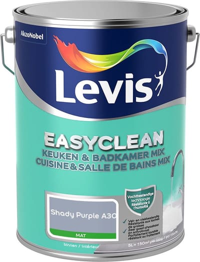 Levis - Easyclean Keuken & Badkamer Mix - Shady Purple A30 - Mengverf - 5 L