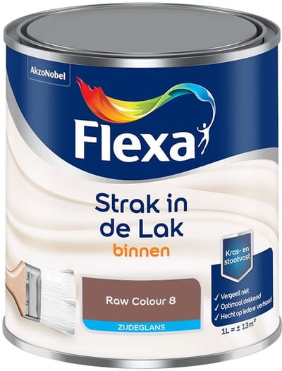 Flexa - Strak In De Lak Binnenlak Zijdeglans - Raw Colour 8 - Mengverf - 1 L