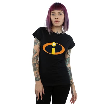 Disney Dames/Dames The Incredibles Costume Logo Katoenen T-Shirt (Zwart)