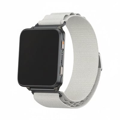 Nylon loop bandje - geschikt voor Garmin Venu X1 - alpine band met haak - klittenband - starlight