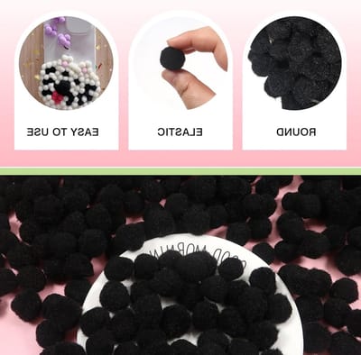 300 Stuks 1cm Mini Pompoms - Fluffy Pompoms Ballen voor DIY Knutselprojecten en Decoraties
