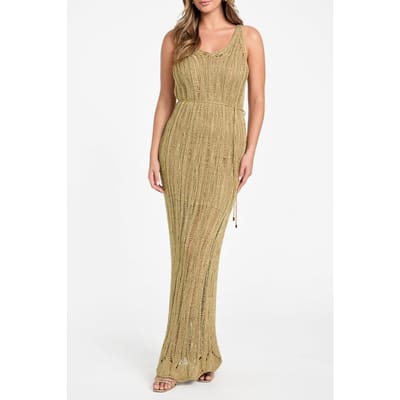 GUESS Lucky Sl Long Lurex Antique Gold Multi Größe: 36 | Maxikleider Outlet | Damen | Gelb