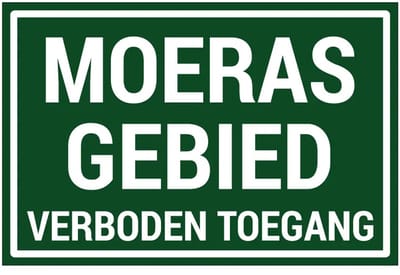 Moerasgebied verboden toegang bord | gecoat dibond materiaal | 18 x 12 cm