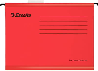 Esselte Classic Versterkte Hangmap - Folio V-bodem - 25 Stuks - Rood