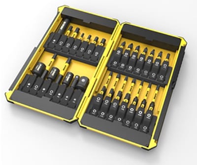 Ironside Bitset 42‑delig Impact IR201277 — slagbits S2, slagmoerhouders, adapters, koffer - bitset 42 dlg, impact bits, Ironside - Ironside bitset 42 delig, impact bitset IR201277, slagbits S2 set, bits met adapters koffer, Ironside 42pcs impact set