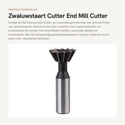 Dailygoods- Zwaluwstaart Cutter HSS - Rechte Schacht - Frees voor Gietijzer/Koolstofstaal - Snijkant Tweesnijdend - Cutter Diameter 10-32mm - Hoogwaardig Gereedschapsstaal