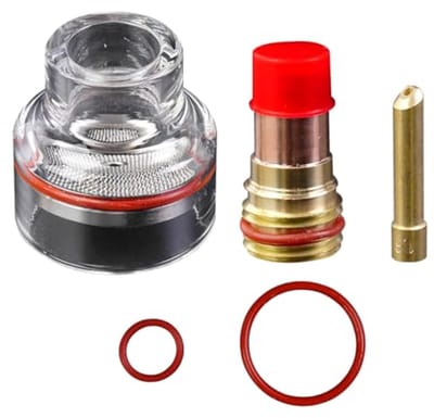 Complete TIG-laspistoolset met gaslens, spankop en glazen beker - Essentiële lasaccessoires voor optimale prestaties
