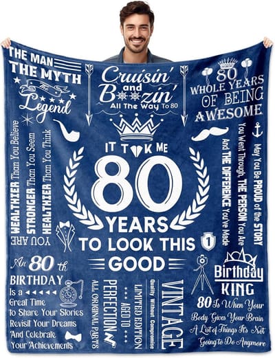 Luxe Verjaardagsdeken voor 80e Verjaardag Mannen - Warm en Comfortabel Cadeau