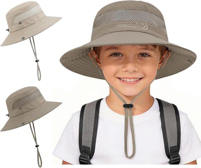 Kinder Zonnehoed - Zomerhoed Kinderen - Buiten Spelen - UPF 50+ Bescherming - 53-56 cm - Blauw