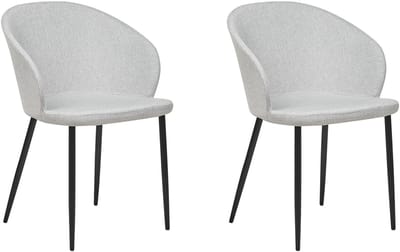 MASON - Eetkamerstoel set van 2 - Lichtgrijs - Polyester
