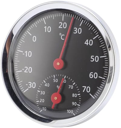 Thermometer Hygrometer - Temperatuur Vochtigheidsmeter - Omgeving Meten - Automatische Detectie - 9 cm - Zilver