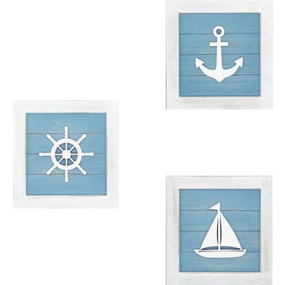 Oceaan Thema Strand Muurdecoratie 3D Muurkunst met Zeester Zeeschelp Zanddollar Vintage Strandhuis Airline white