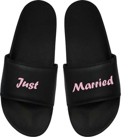 Cadeau Sint - Cadeau Kerst - Cadeau Bruiloft - Badslippers Bruiloft Vrouw - Badslippers - Bruid - (ook verkrijgbaar voor Bruidegom) 46
