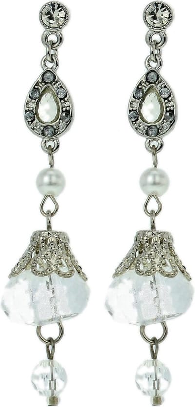 Behave - Oorhangers dames - Klassiek avondlook - Zilverkleur pareldetail