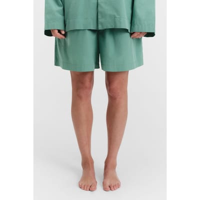Tekla Unisex Poplin Pyjamas Shorts Vintage Green Maat: XS | Korte Broeken Outlet | Unisex | Groen