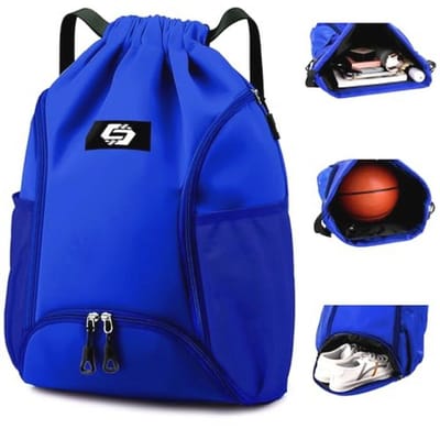 Dailygoods - Drawstring Rugzak Sport Sporttas voor Mannen Vrouwen, Lichtgewicht String Tassen met Schoenen Compartiment/Natte Zak, Waterbestendig Grote Cinch Sackpack voor Voetbal Basketbal Fitness Zwemmen