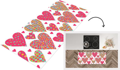 Keukenloper - Loper keuken - Meisje - Hart - Love - Patronen - 120x50 cm - Keukenloper vinyl