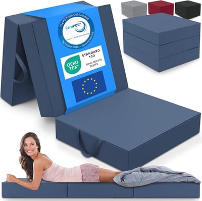 Opvouwbaar Matras - 3-Delig Vouwmatras, Extra Dik 15 cm, Wasbaar en Draagbaar Logeermatras voor Volwassenen