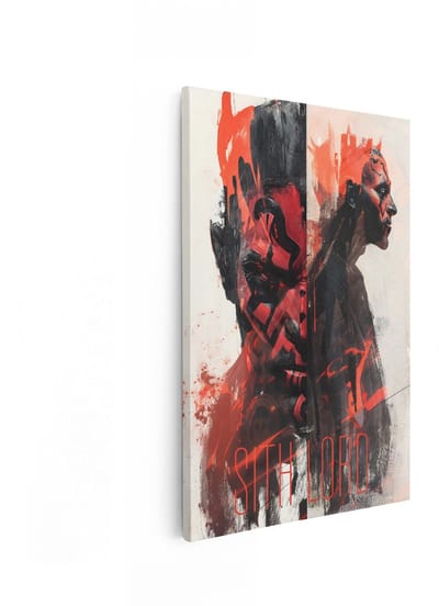Artaza Canvas Schilderij Sith Lord - 20x30 cm - Star Wars Wanddecoratie - Muurdecoratie Abstract - Schilderijen Op Canvas - Rood Zwart