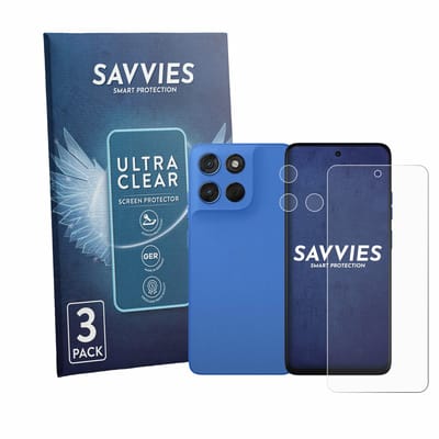 Savvies - Screenprotector voor Motorola Moto G57 (Voor+Camera) - Folie Beschermfolie transparant 6 Stuks