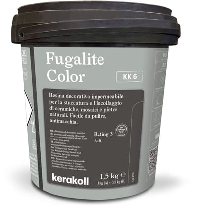 Kerakoll Fugalite Epoxy Voegmiddel KK6 - Kleur 6 Grijs - 1,5 kg Voegmortel voor Tegels & Natuursteen - Verkrijgbaar in 50 Kleuren - Greenbuild rating 4
