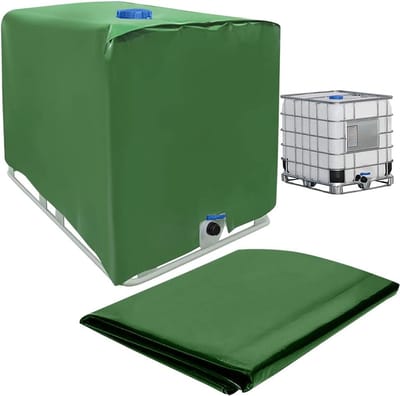 Famanu - IBC tankafdekking 1000L beschermhoes regenwatertank groen