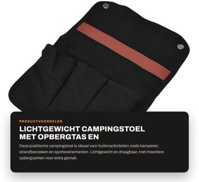 Dailygoods- Campingstoel Lichtgewicht - Campingstoel Draagbaar - Opbergtas - Armsteun - Meerdere Zakken - Canvas Grote Capaciteit - Stoeltje