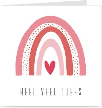 HEEL VEEL LIEFS | kaart / wenskaart met envelop | zomaar / vriendschap