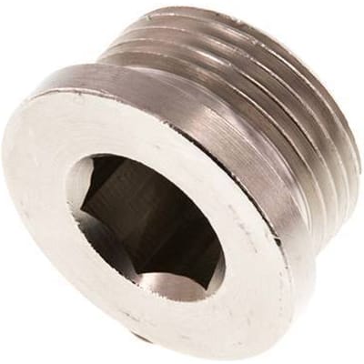 G 1'' Vernikkeld Messing Plug met Binnenzeskant 16 Bar