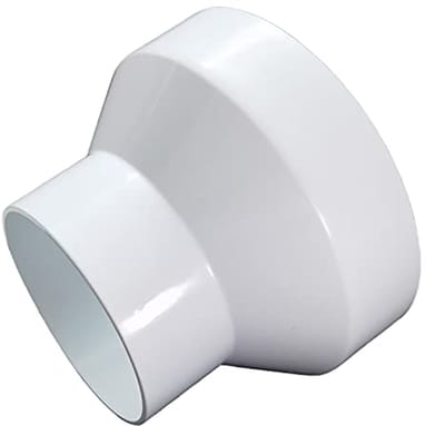 PVC verloopstuk 110 mm tot 100 mm voor ventilatie - Ronde buizen en leidingsystemen